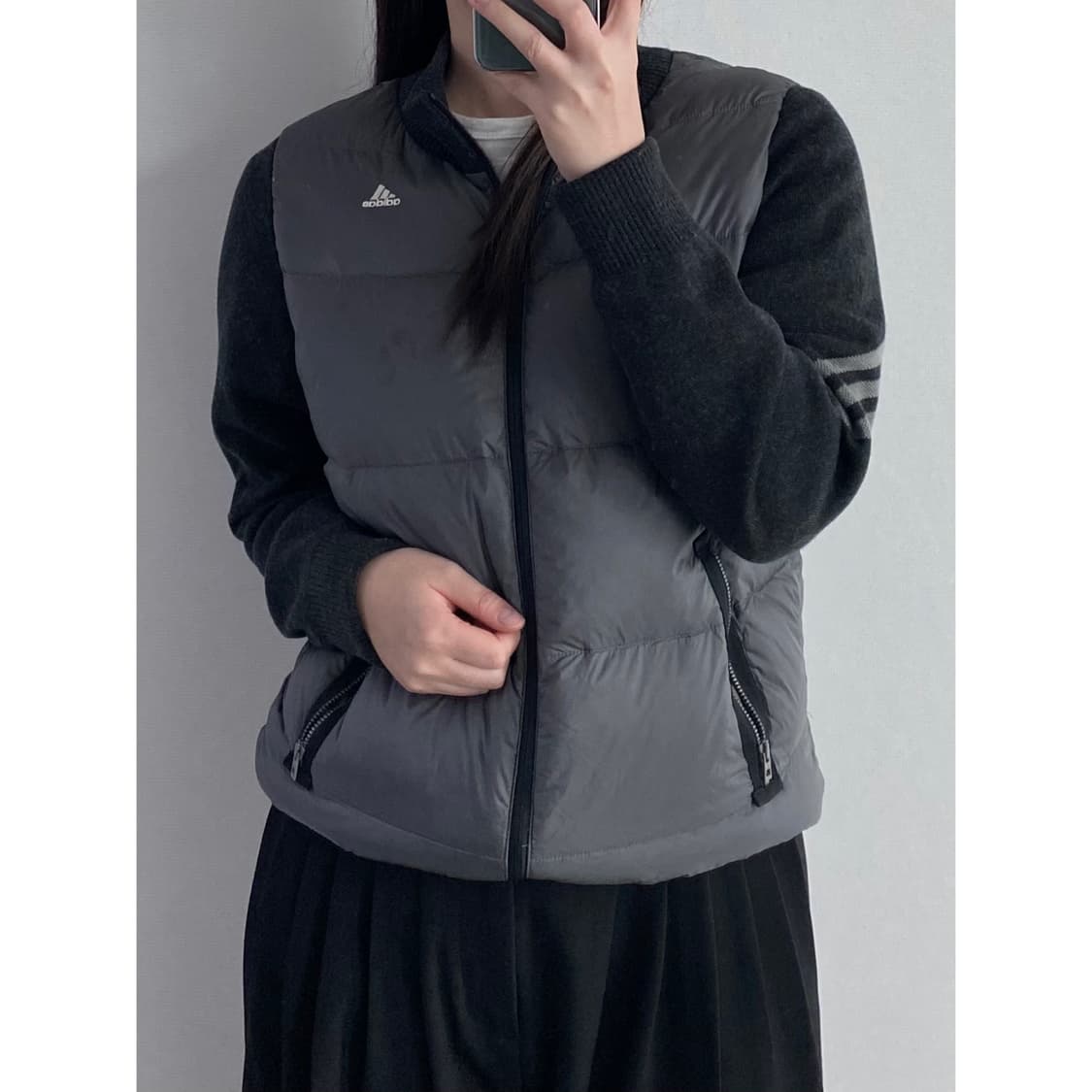 아디다스 패딩 조끼 니트집업 상품이미지2