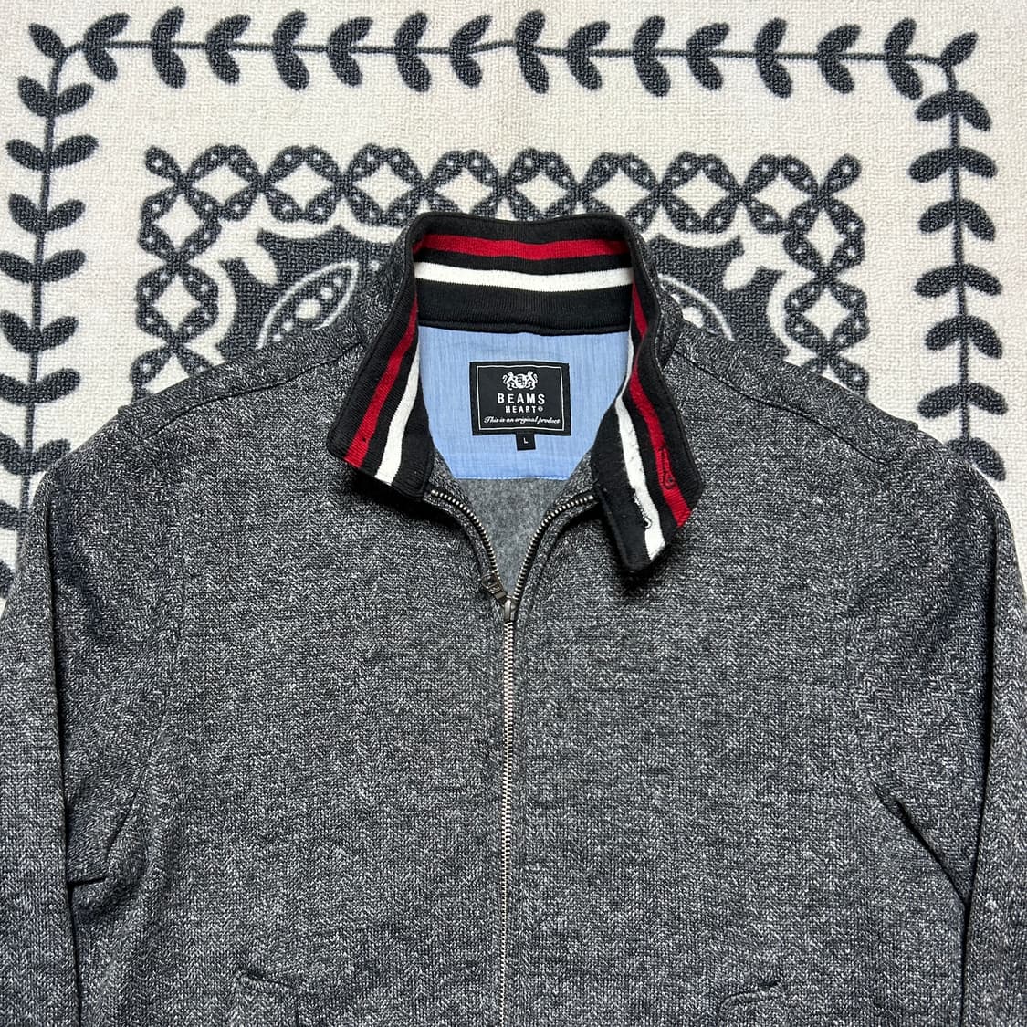 빔즈 하트 헤링본 블루종 자켓 상품이미지2