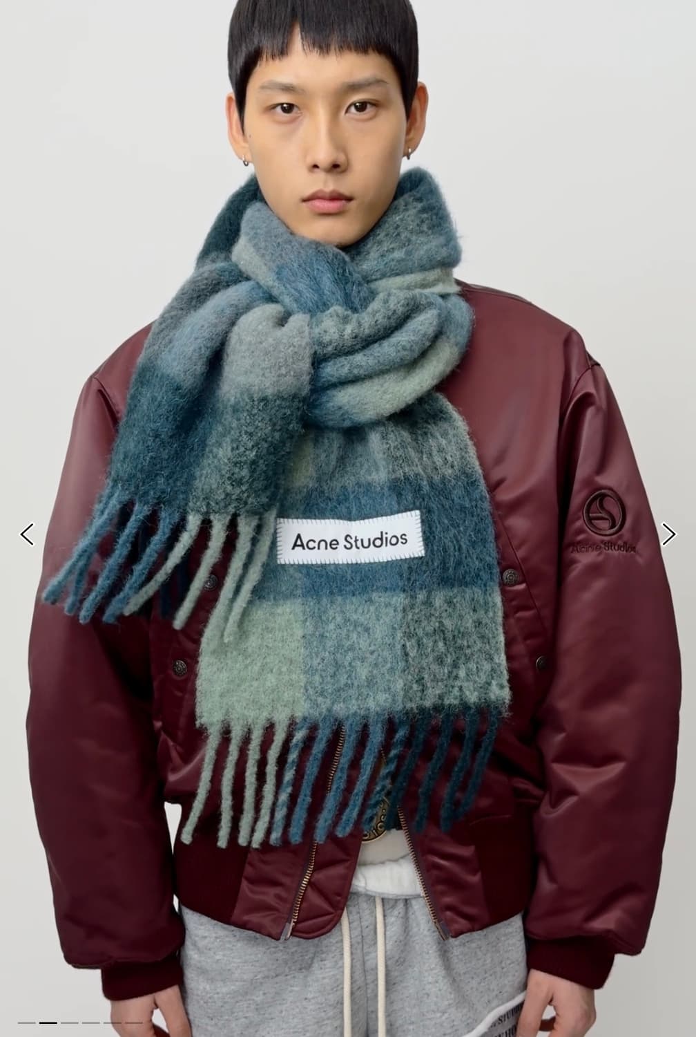 아크네스튜디오 알파카 모헤어 머플러/그린 체크 상품이미지3