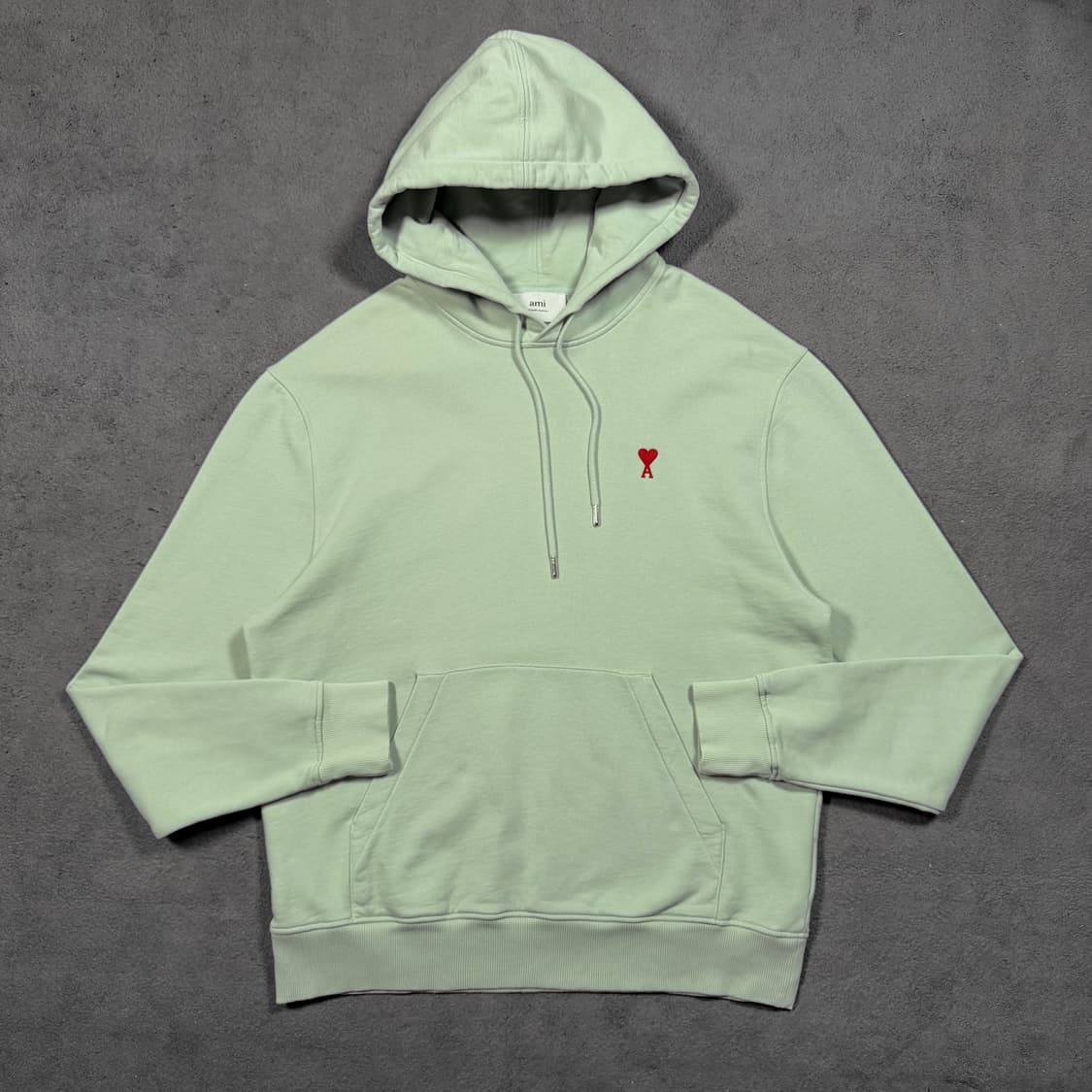 AMI 아미 22fw 페일그린 하트로고 후드티 상품이미지2