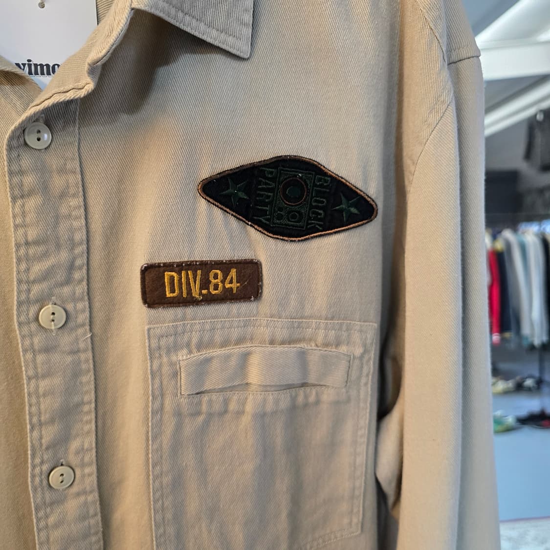 리바이스 레드탭 워크 셔츠 베이지 와펜 커스텀 셔츠 상품이미지5