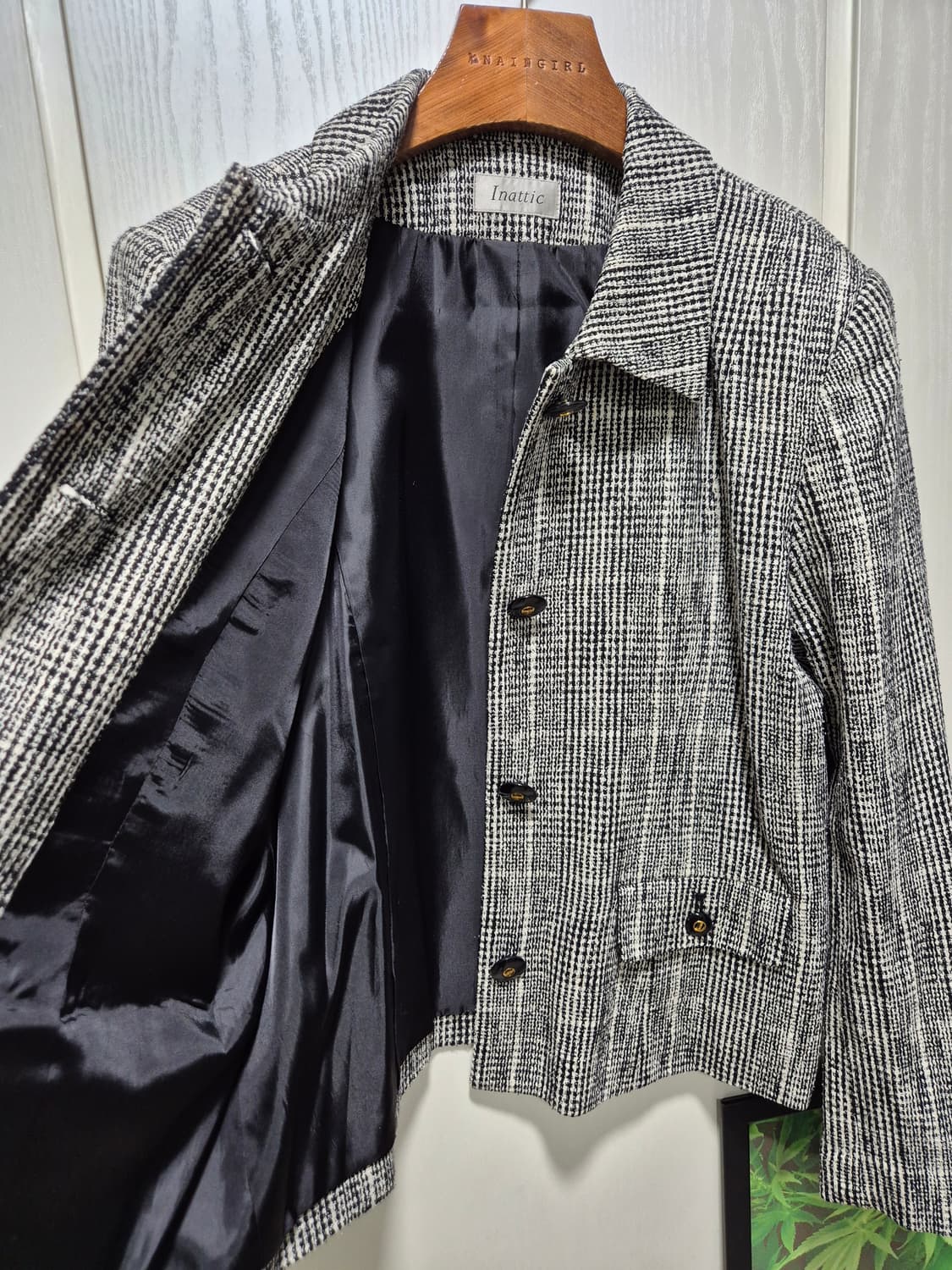 (세일)JPN빈티지.Inattic 체크 스커트 트위드 세트 상품이미지6