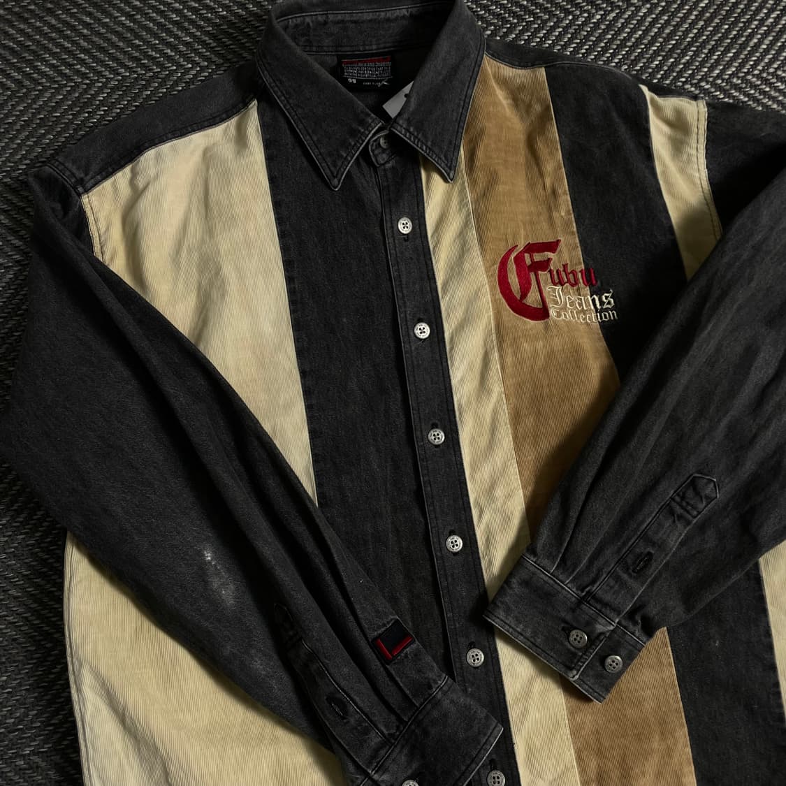 00s 후부 올드스쿨 박시핏 데님 캔버스 셔츠o 3633 상품이미지4