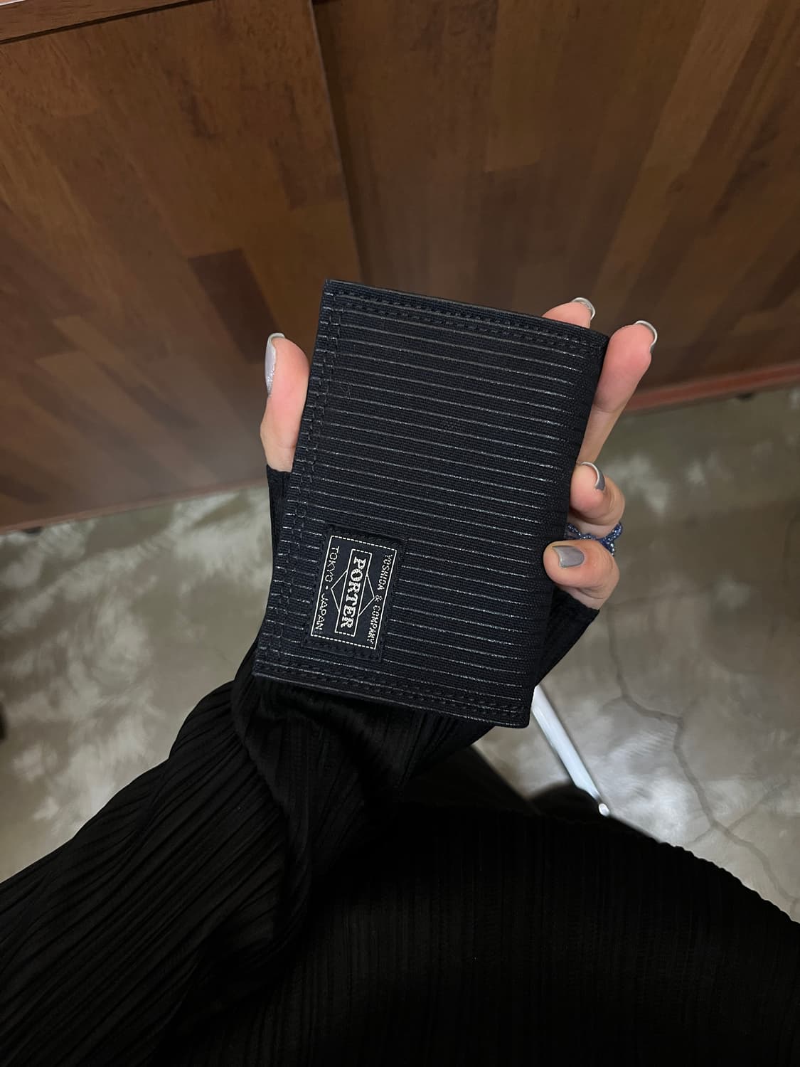 Porter 포터 스트라이프 지갑 블랙 상품이미지2