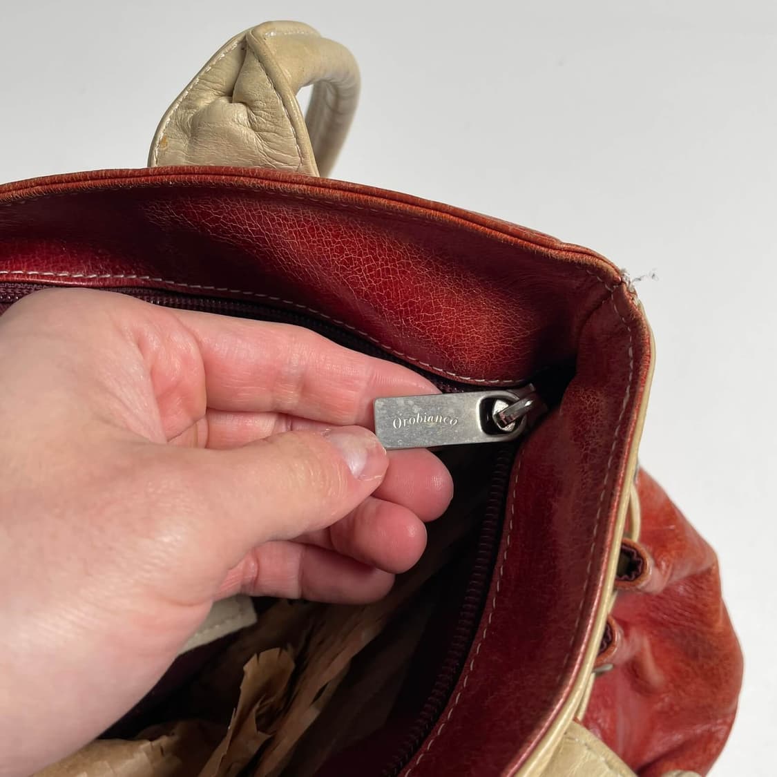 Orobianco 리본 레더백 (italy)   상품이미지7