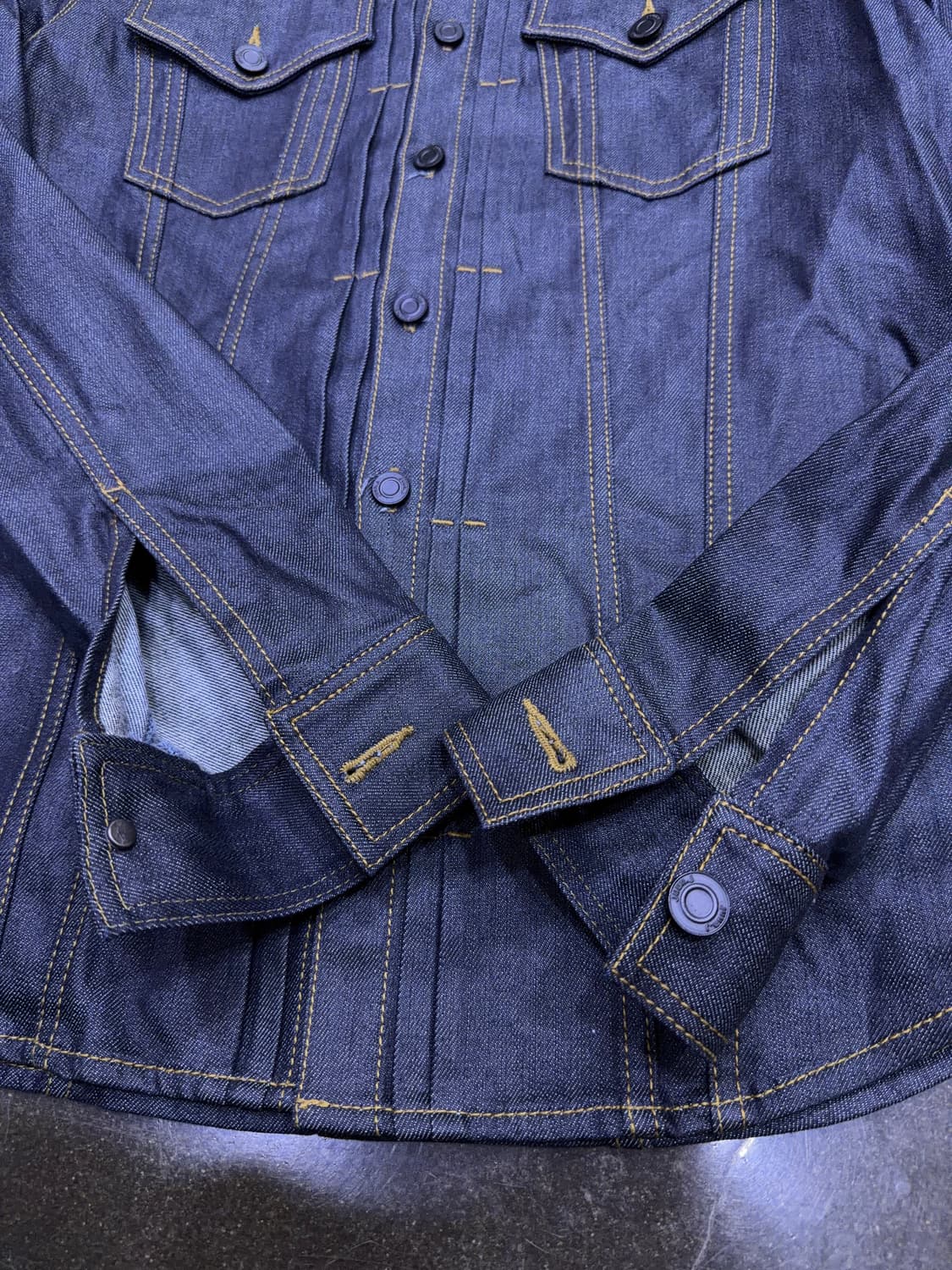 준지 청 데님자켓 셔츠 셔켓 딥인디고 48 상품이미지7
