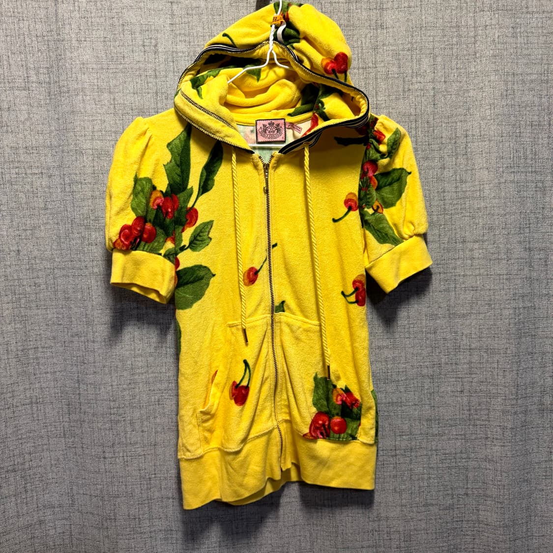 쥬시꾸뛰르 체리 반팔 후드집업 옐로우  상품이미지1
