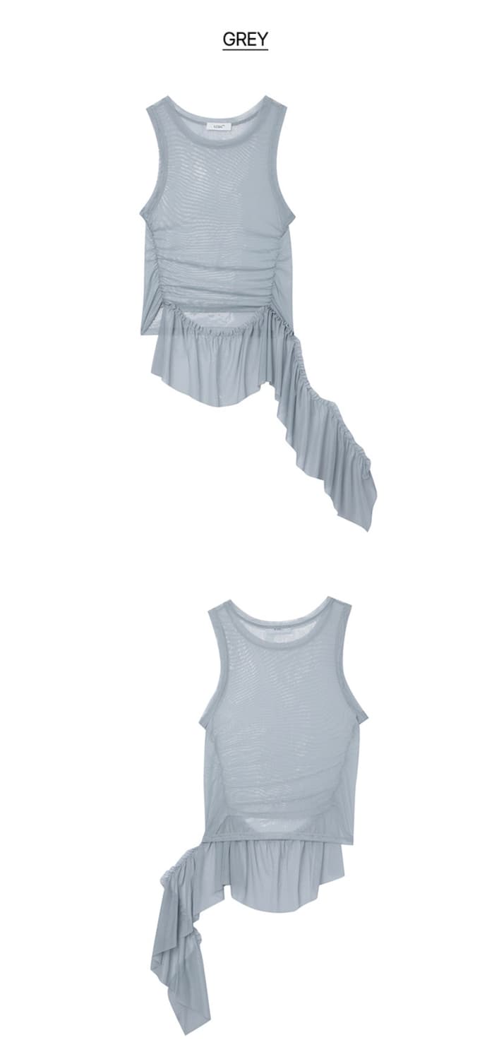 LCDC 메쉬 프릴 슬리브리스 탑 상품이미지5