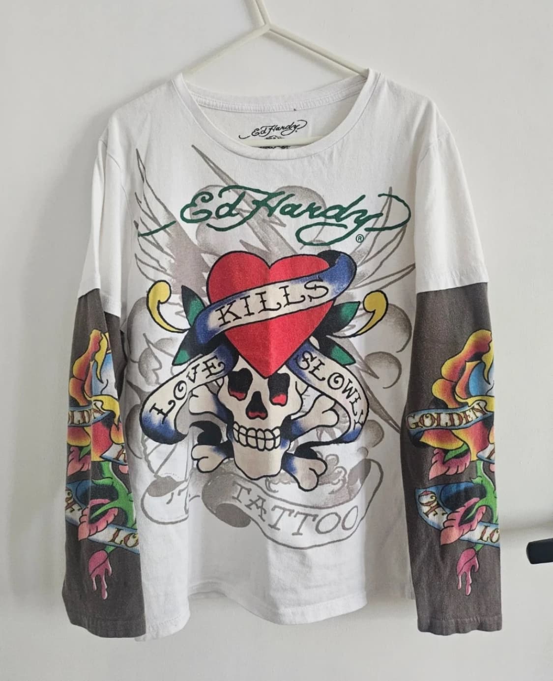 Ed hardy 에드하디 로고 티셔츠 롱슬리브리스 상품이미지2