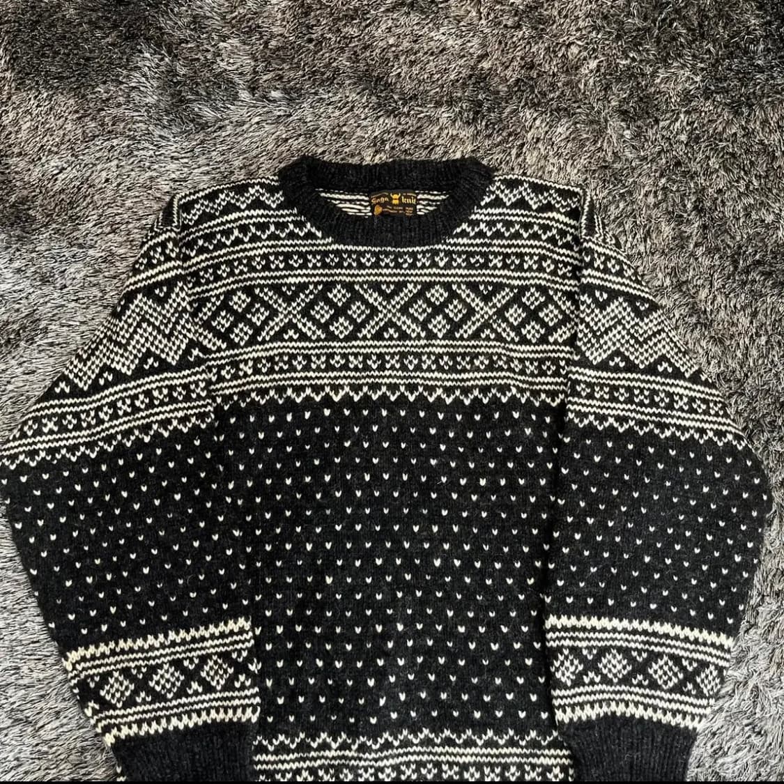 사가 saga knit 핸드 헤비 울 스웨터 100-105 상품이미지2