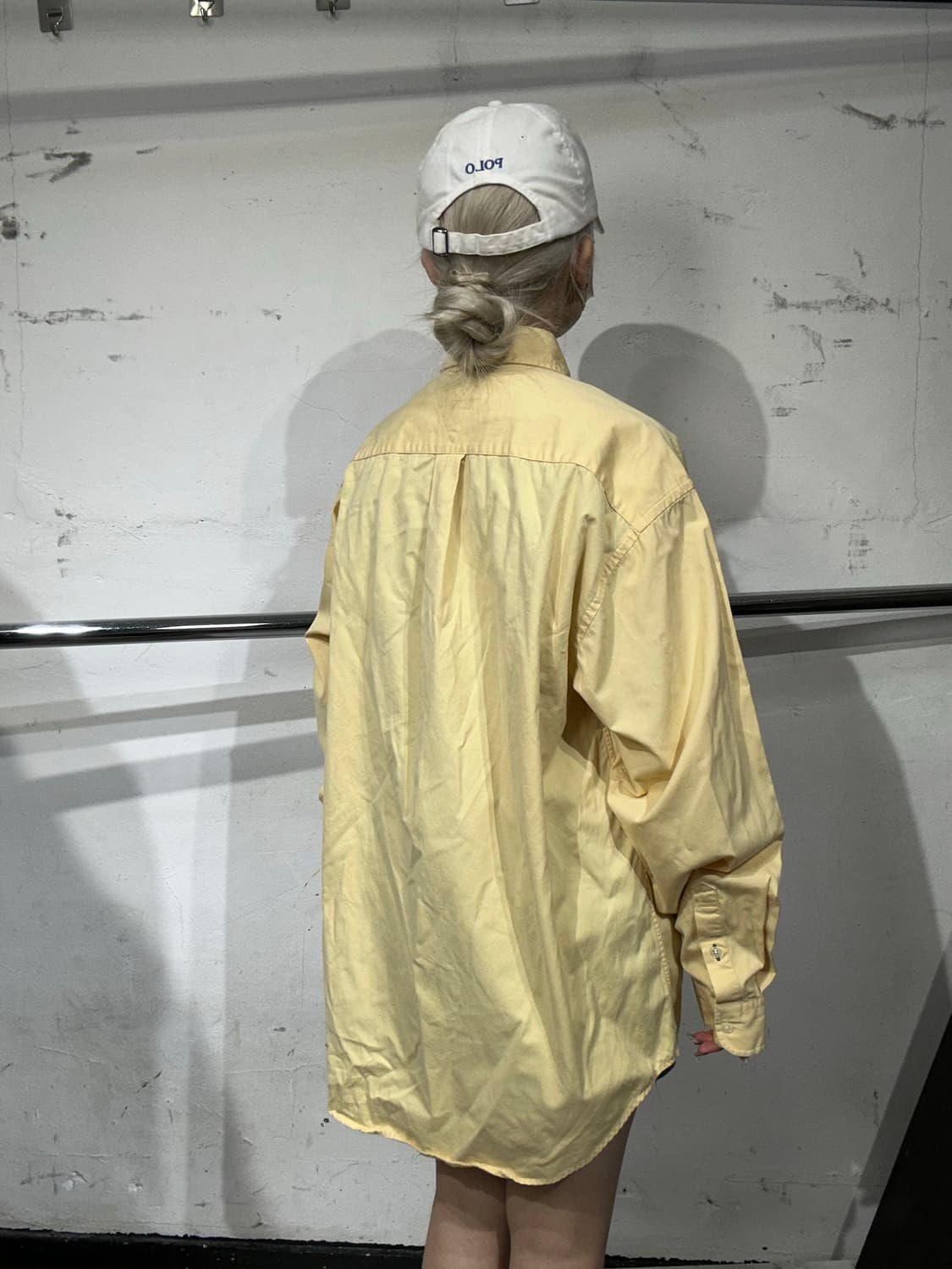 타미 힐피거 병아리 옐로우 솔리드 오버핏 셔츠 M 상품이미지3