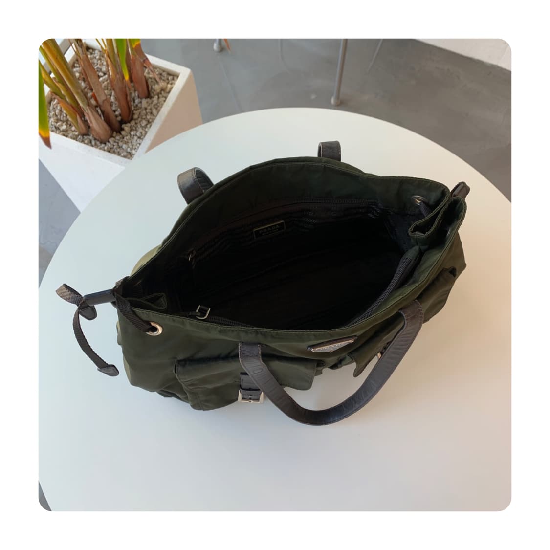 (PRADA)프라다 카키 투포켓 토트백 상품이미지4