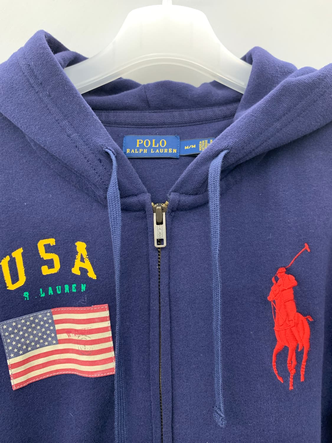 폴로 랄프로렌 빅포니 성조기 후드집업 네이비 상품이미지6
