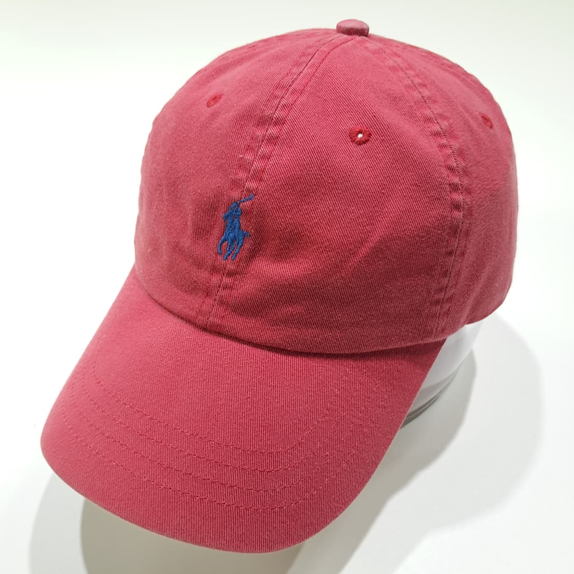 CL836 폴로 코튼 가죽스트랩 빈티지핑크 볼캡 모자 상품이미지2