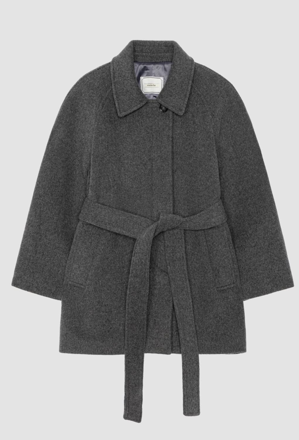 오버듀플레어 VOLUME SLEEVE WOOL HALF COAT_GREY 상품이미지3