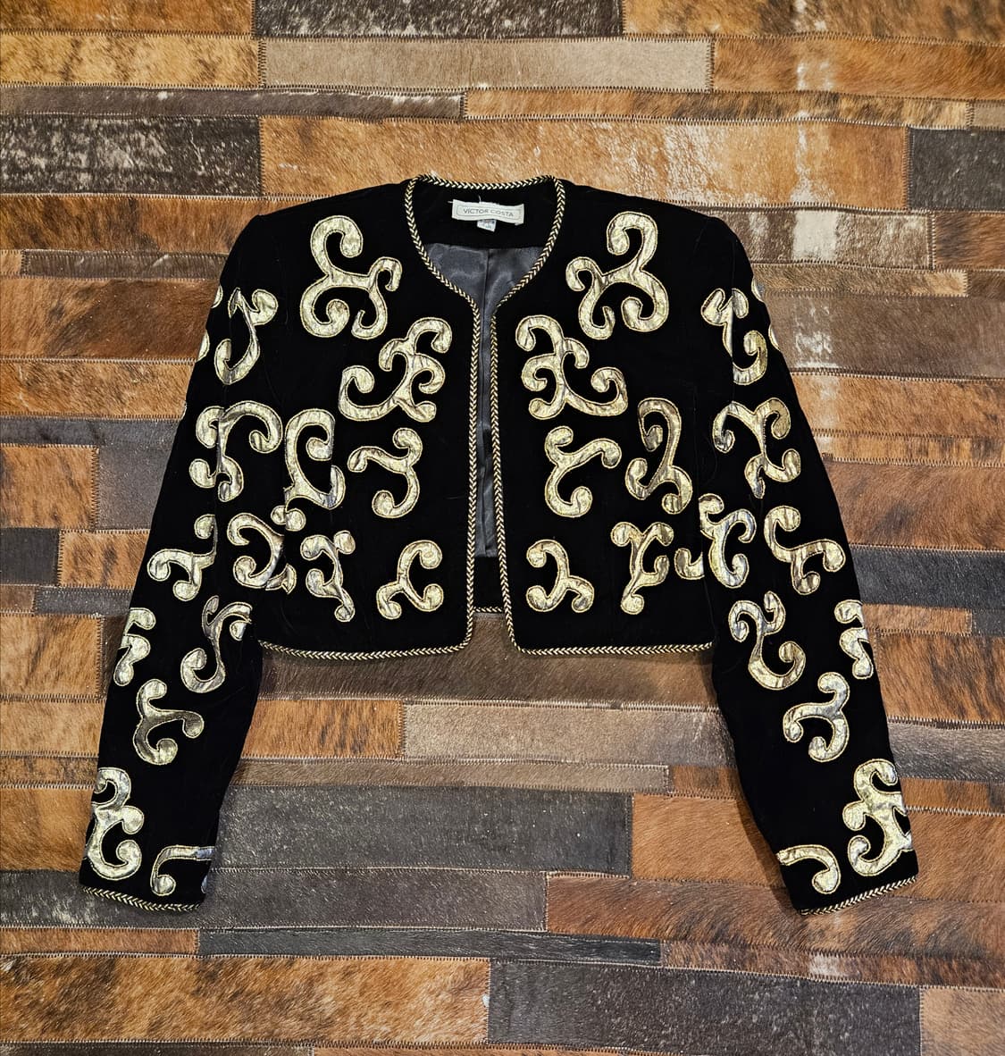 80s 빈티지 벨벳 볼레로 자켓 상품이미지1