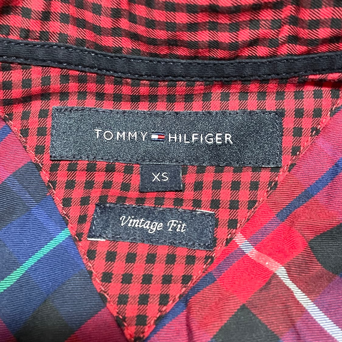 타미힐피거 레드 타탄체크 셔츠 남방 남성XS 상품이미지4