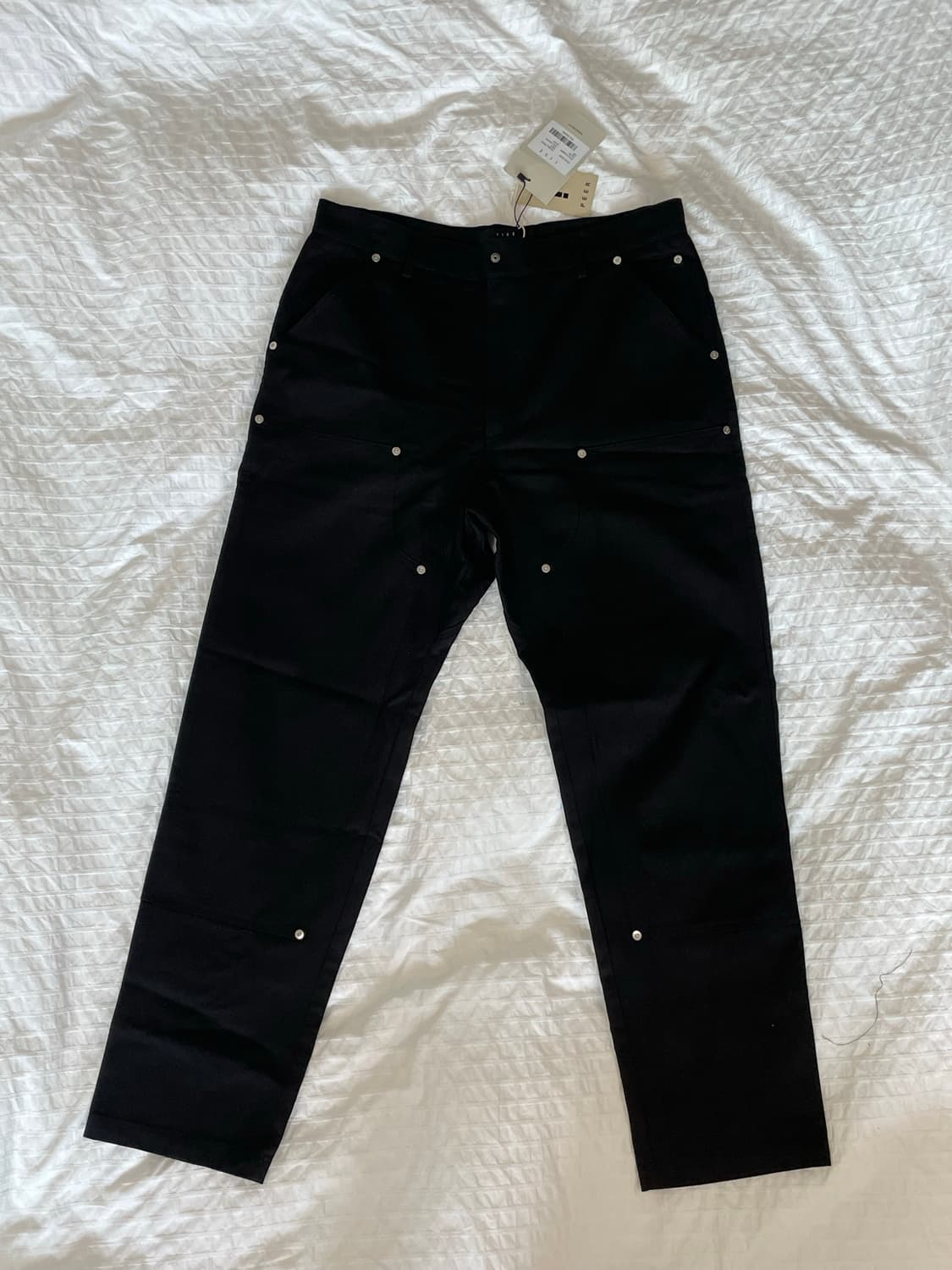 IISE 이세 더블 프론트 팬츠 블랙 L (새상품) 상품이미지3