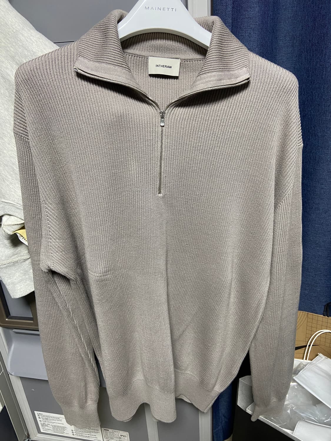 인더로우 코튼실크 하프집업 그레이 3size 상품이미지1