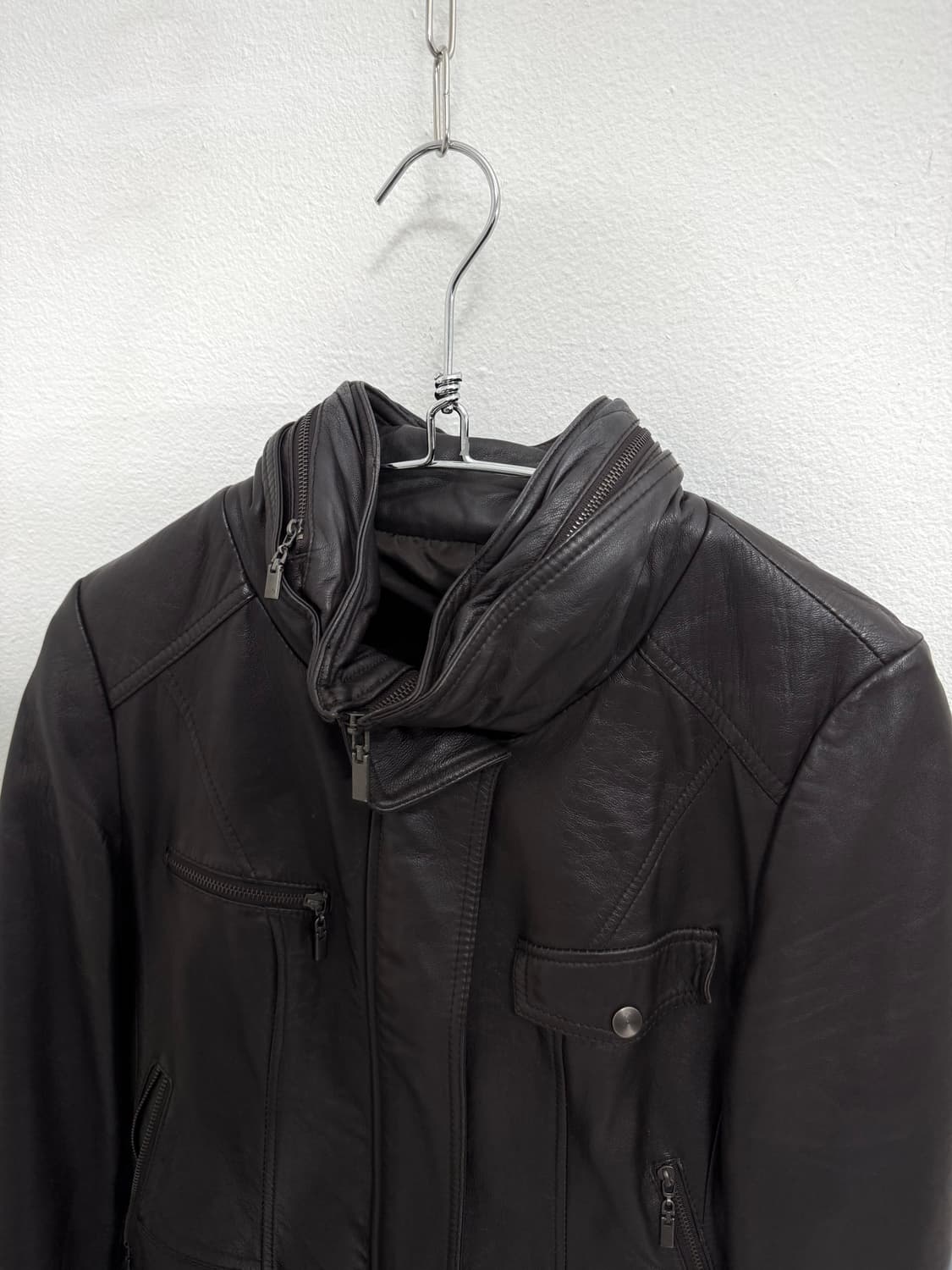 Lambskin brown leather jacket 상품이미지2