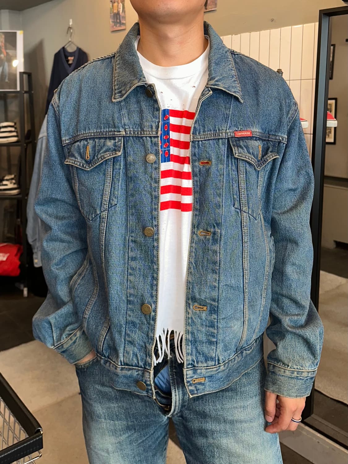 90‘s Converse 3-type denim washed jacket 상품이미지1