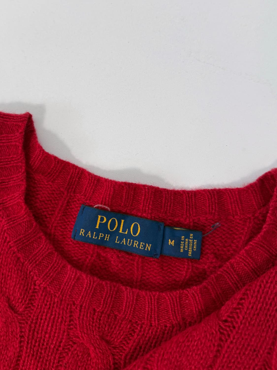 폴로 랄프로렌 루즈핏 신형 캐시미어 울 레드 꽈배기 니트 상품이미지5