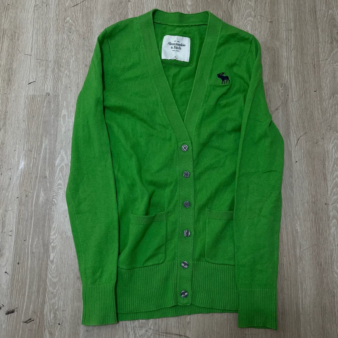 아베크롬비 그린 브이넥 니트 가디건 M/95  상품이미지1