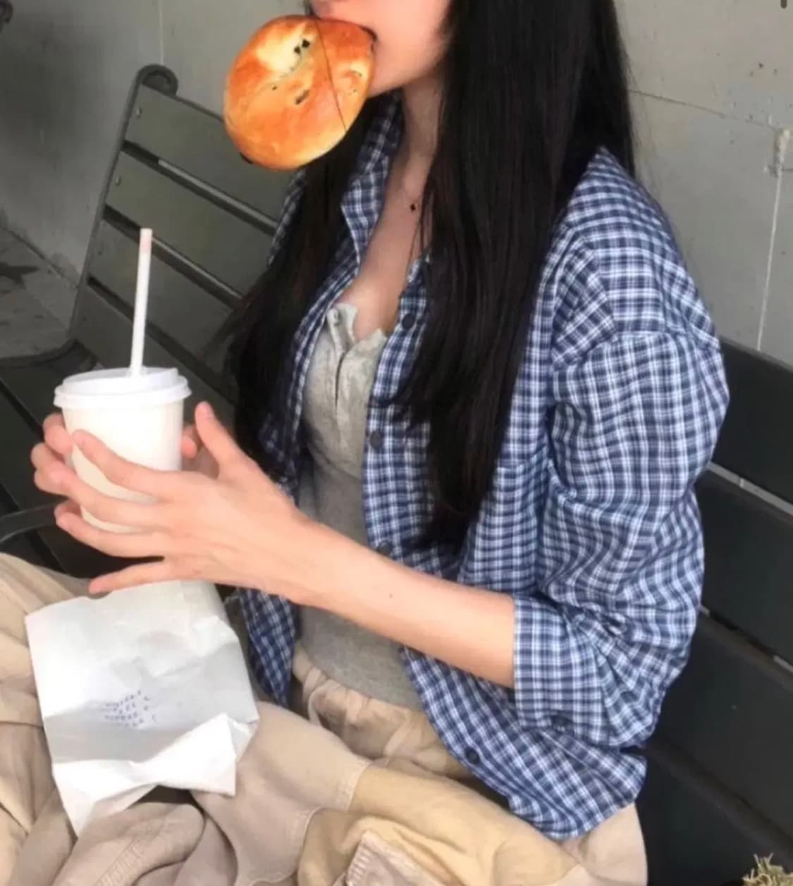 에이블리 지그재그 숍소르베 체크남방 셔츠 판매 상품이미지1