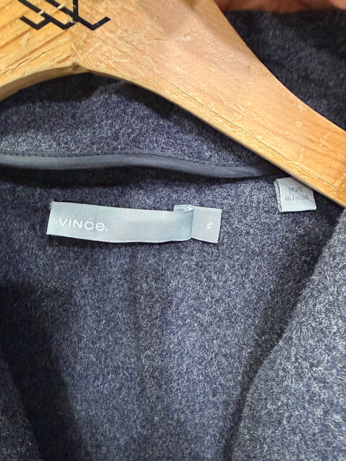 정품) VINCE 빈스 차콜 오버사이즈 블렌드 코트 XS 상품이미지6