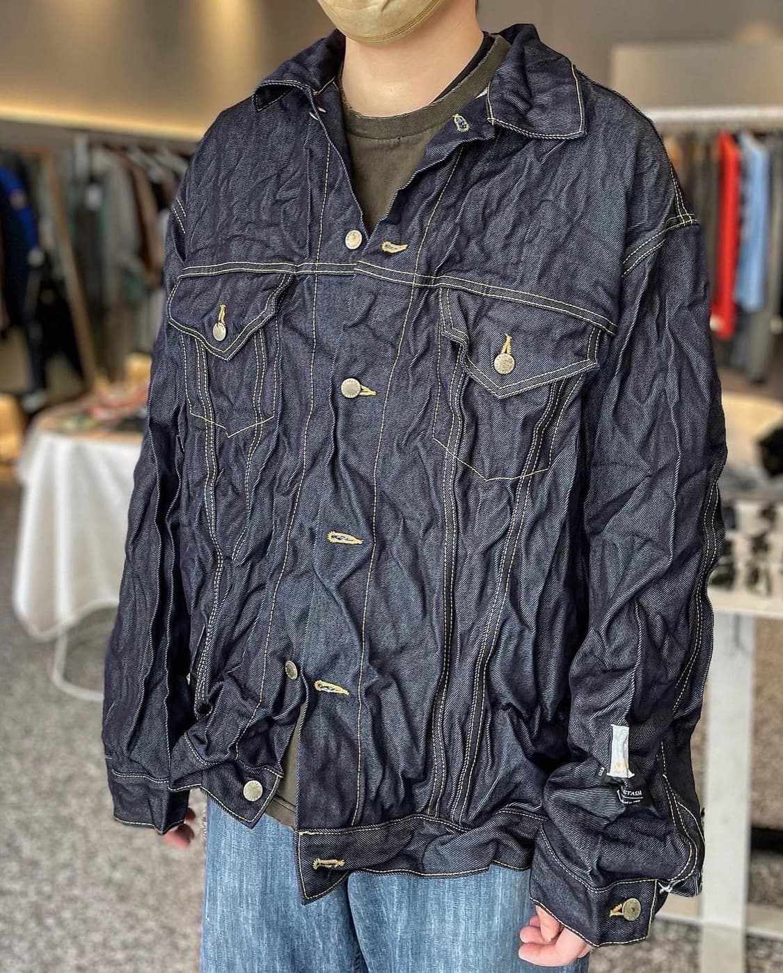 Facetasm 퓨어 울 링클 데님 자켓 상품이미지2