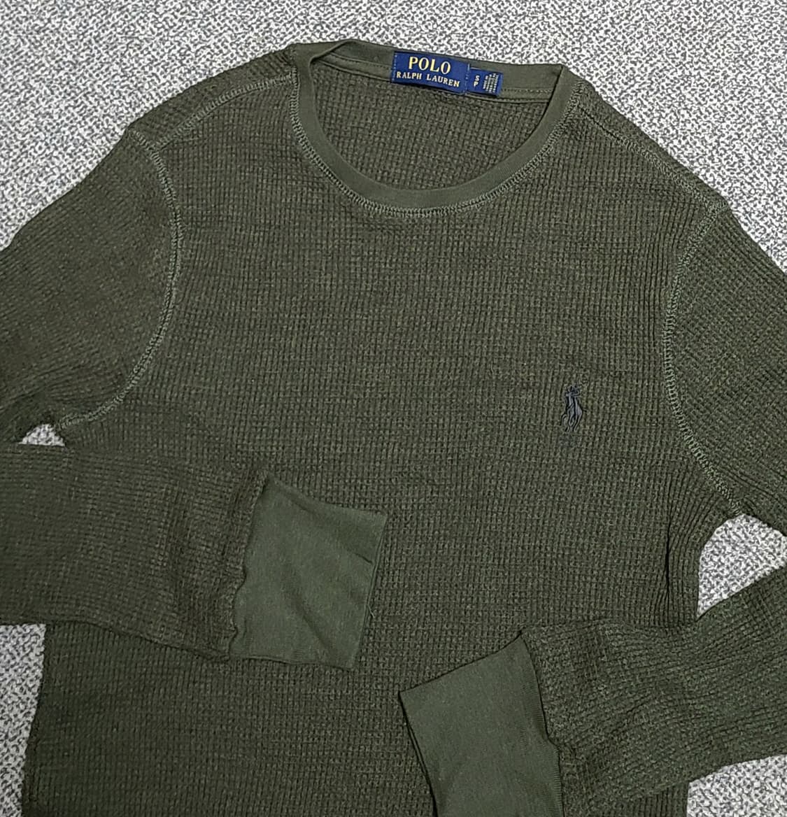 폴로 랄프로렌 와플 긴팔 티셔츠  흰색  올리브 2벌 S  80 상품이미지6