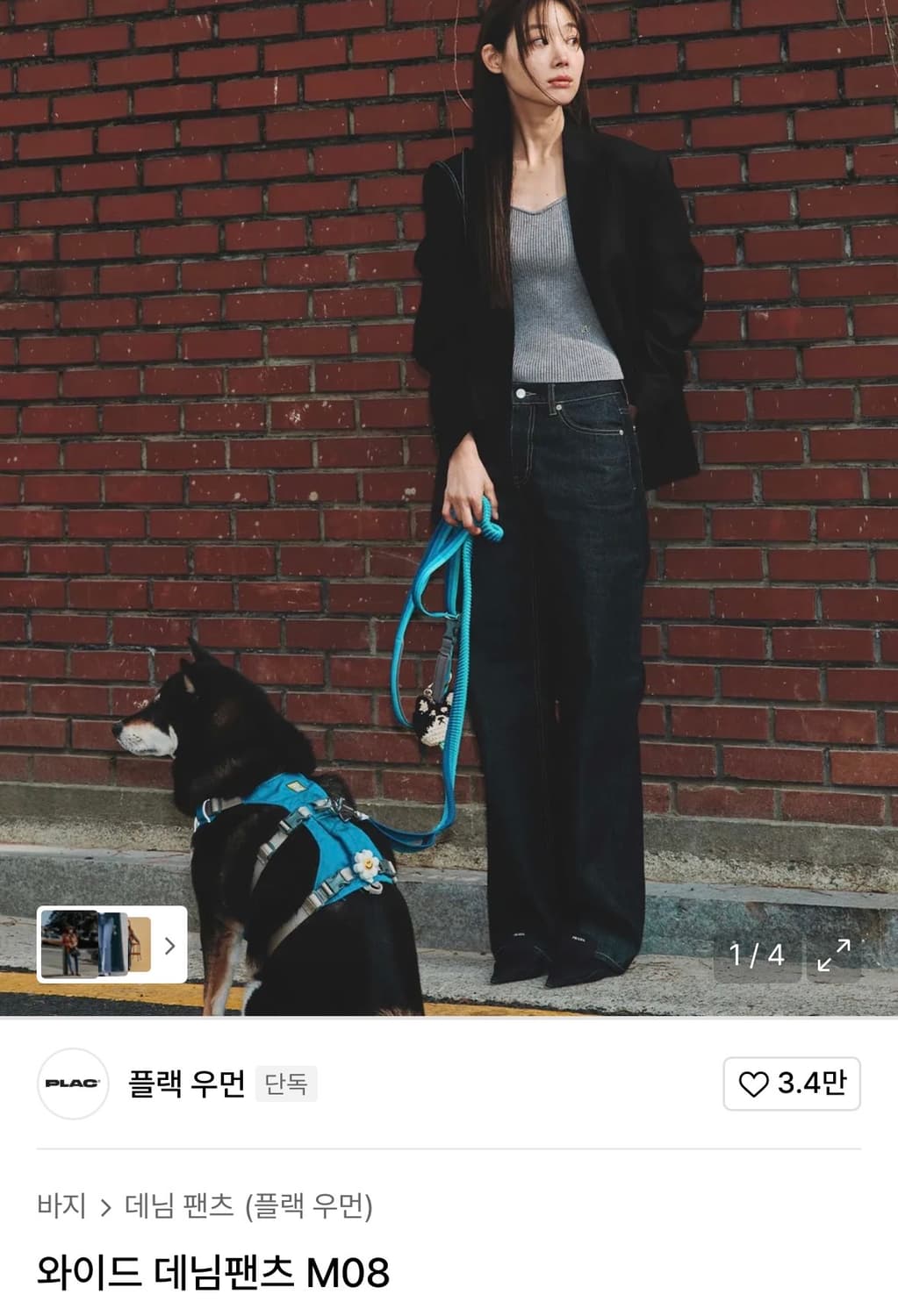 플랙 와이드 데님팬츠 M08 상품이미지4