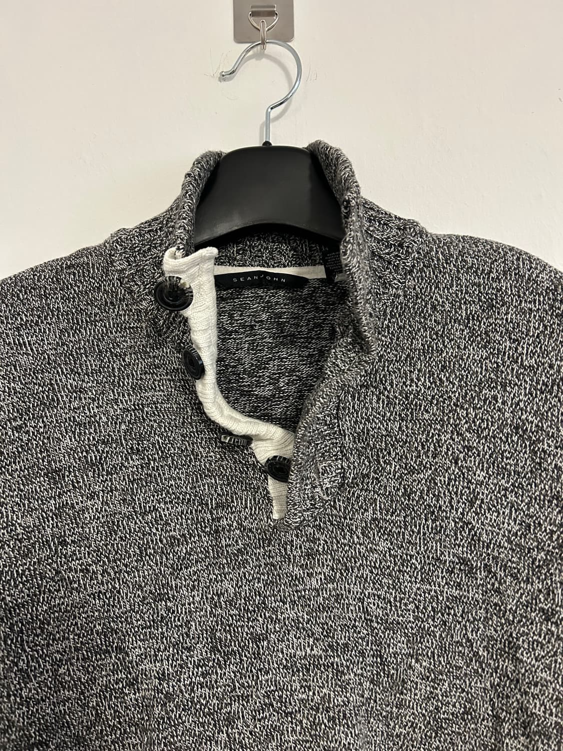 SEAN JOHN 멜란지 하프넥 버튼 니트 스웨터 상품이미지4