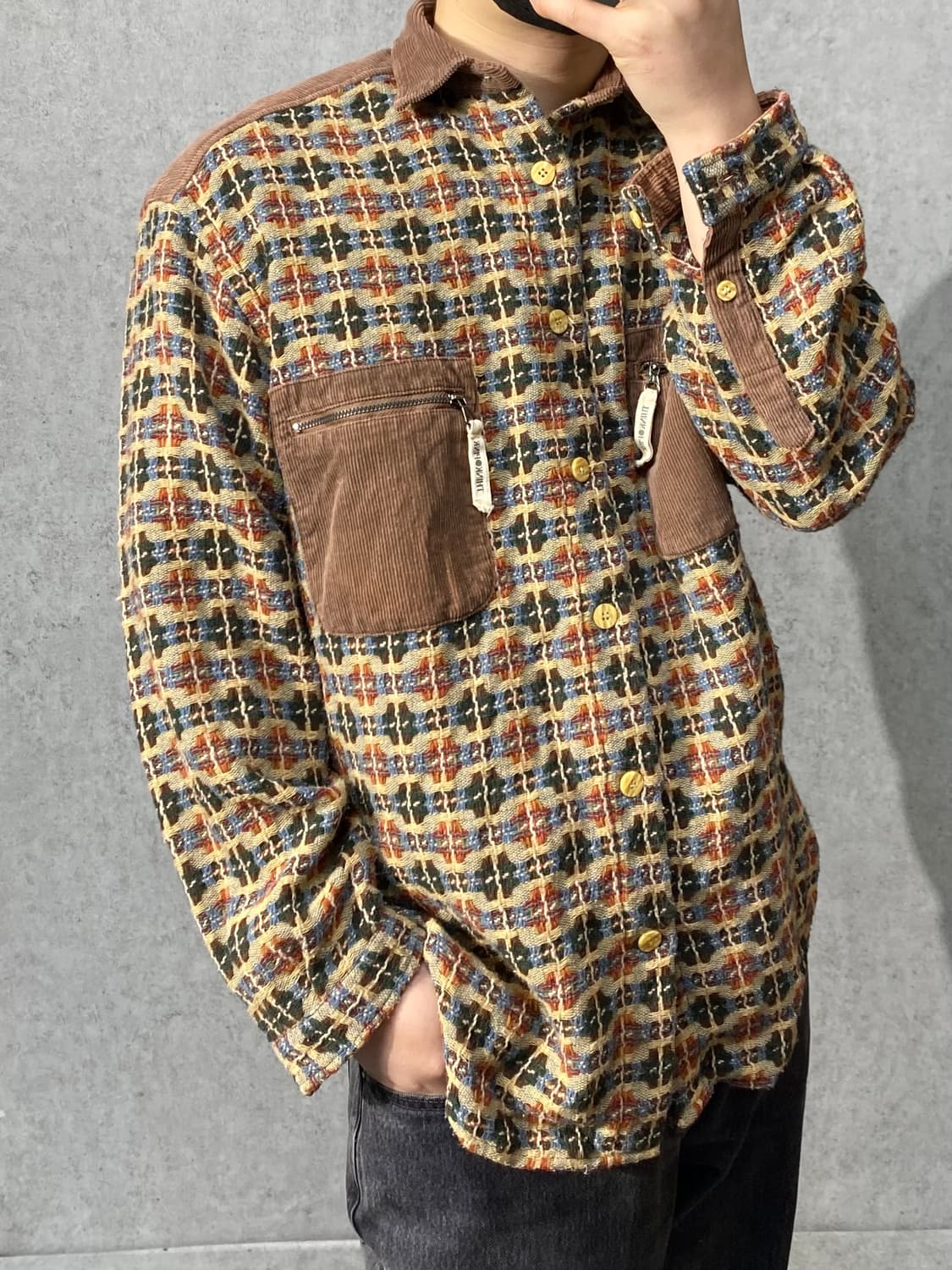 [L] 90s Think Pink 이태리 메이드 에스닉 셔츠 상품이미지9