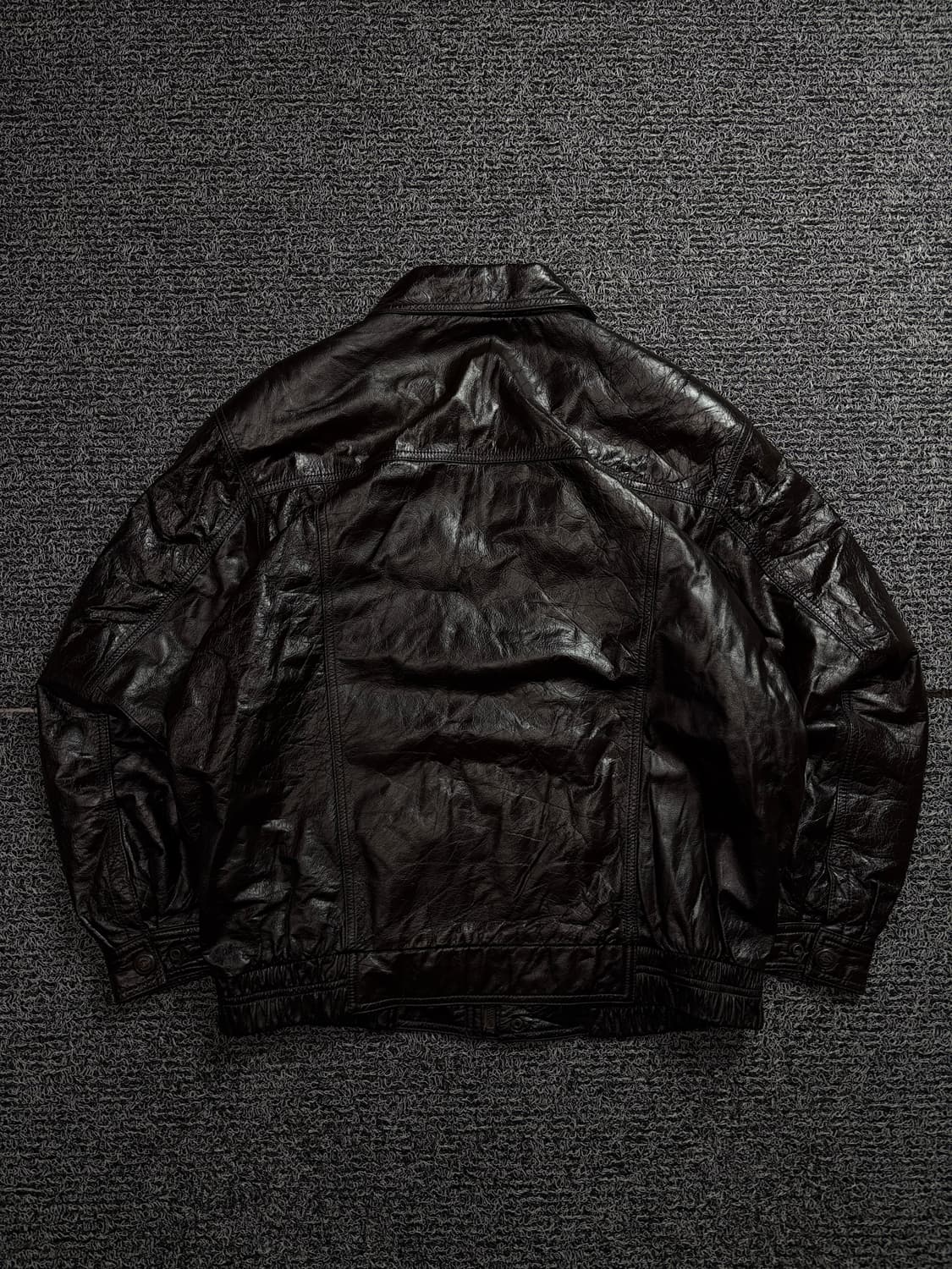 아카이브 빈티지 카우하이드 레더 봄버 자켓 브라운 1904 상품이미지4