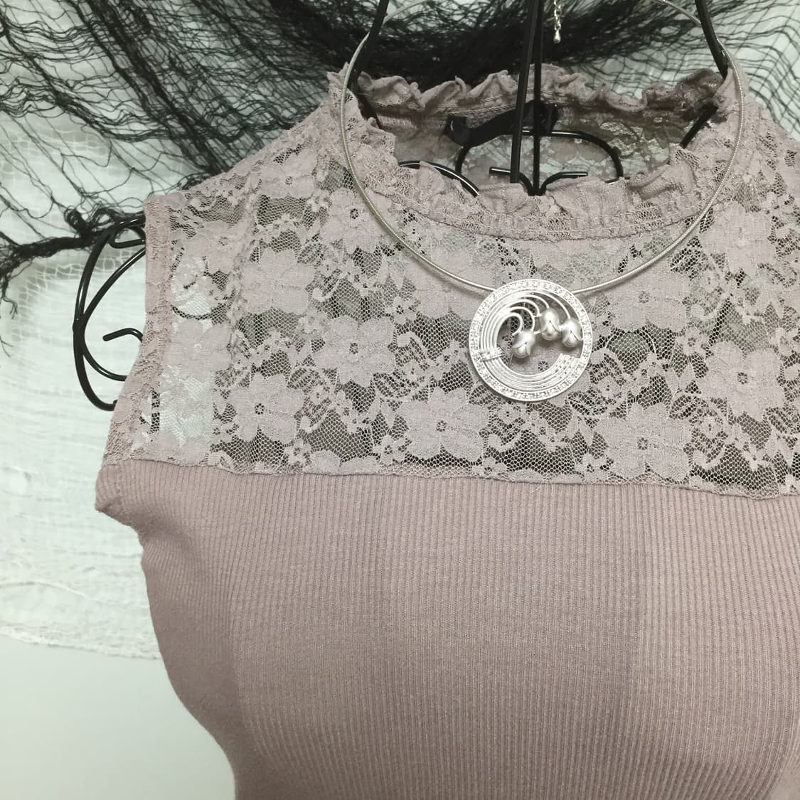 Rose lace sleeves top 상품이미지7