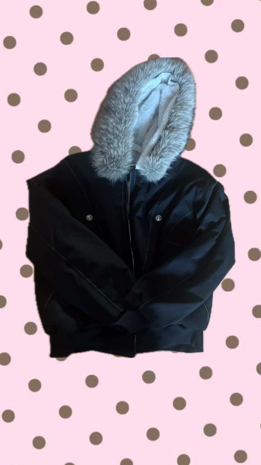 퍼 패딩 자켓 블랙 상품이미지1