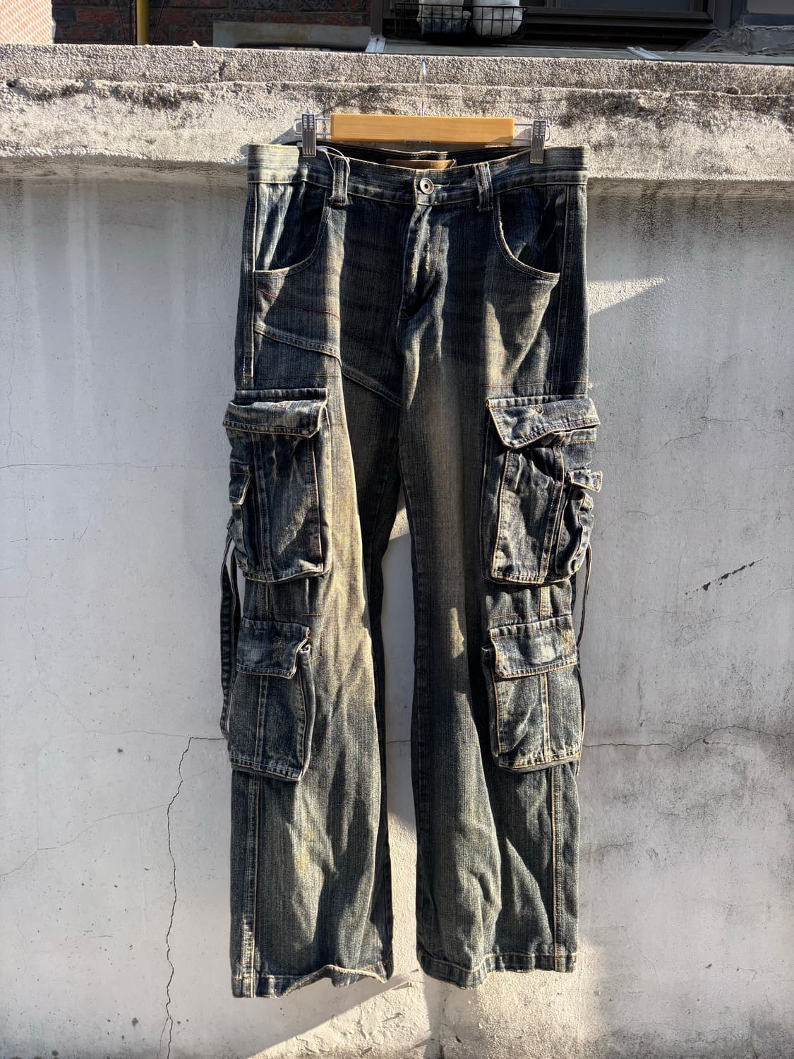빈티지 워싱 멀티포켓 카고 데님팬츠  상품이미지7