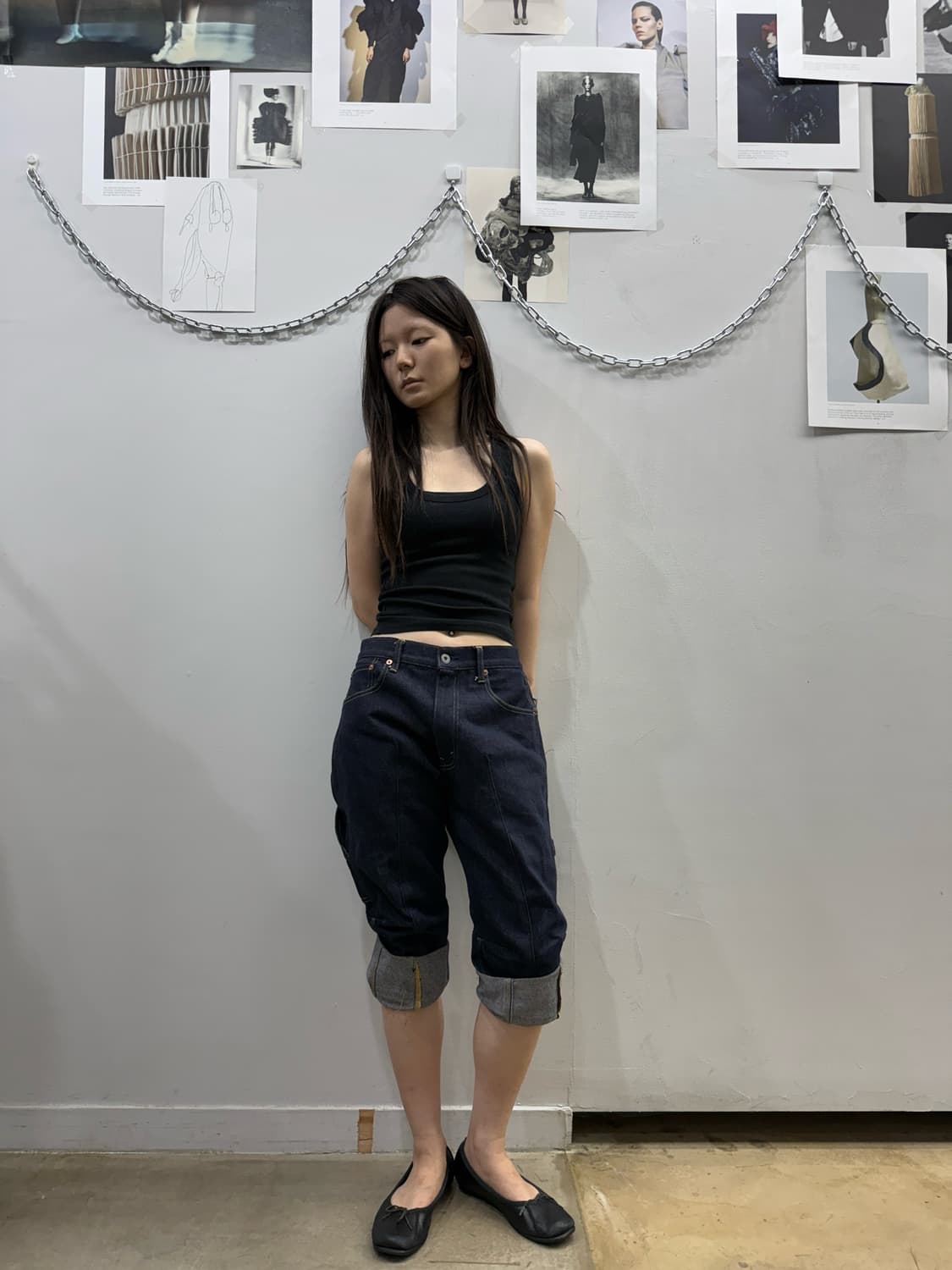 준야 와타나베 카프리 롤업 데님 팬츠 상품이미지7
