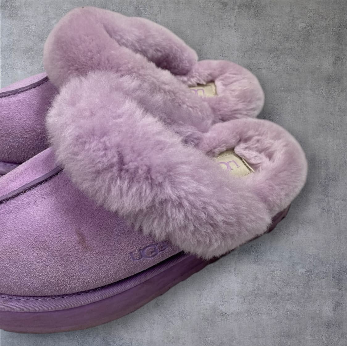 어그 Ugg 디스케트 라벤더 퍼플 퍼 굽 슬리퍼 EU37 상품이미지6