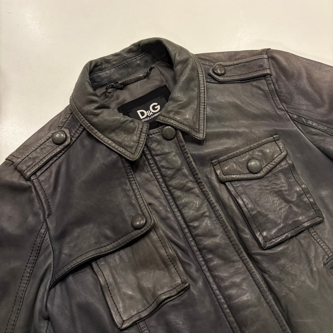 [42] 돌체앤가바나 D&G 빈티지 워싱 레더 자켓 B882 상품이미지3