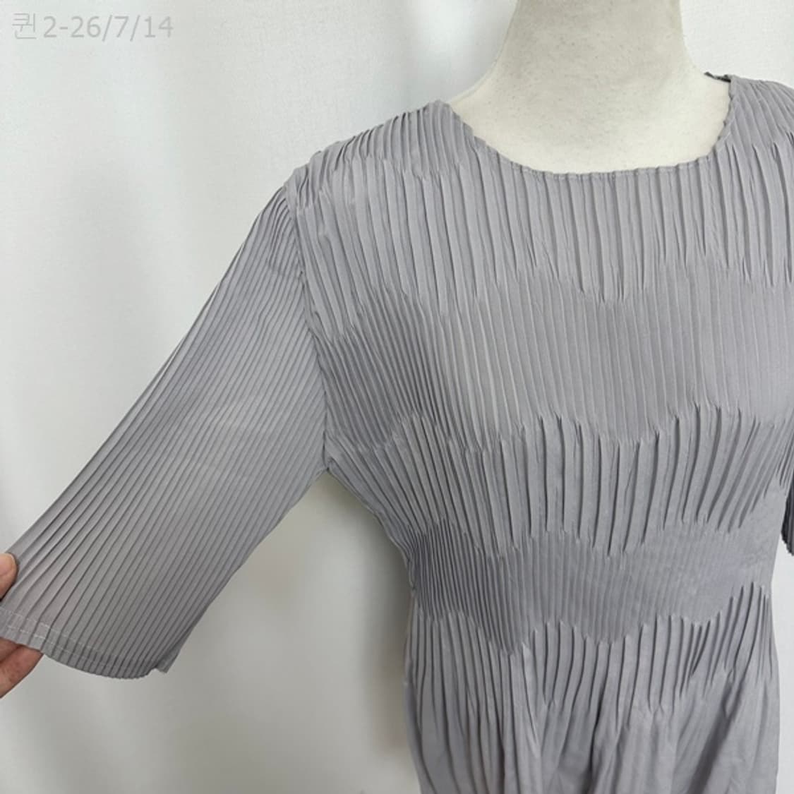 플리츠미 여자 주름 스판 티셔츠 FREE 상품이미지4