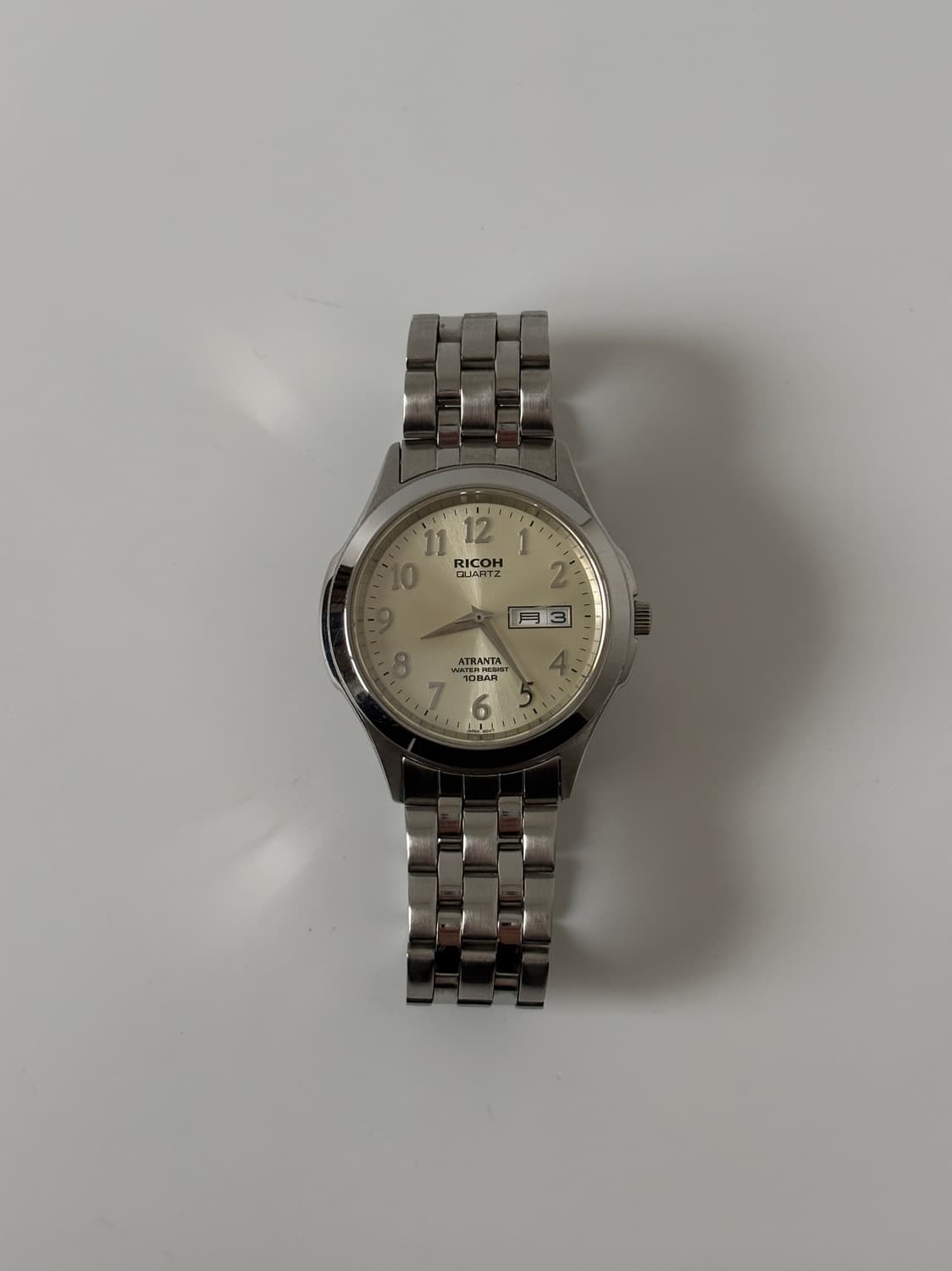 1990년대 Atranta 샴페인 다이얼 실버 쿼츠 남성 상품이미지4