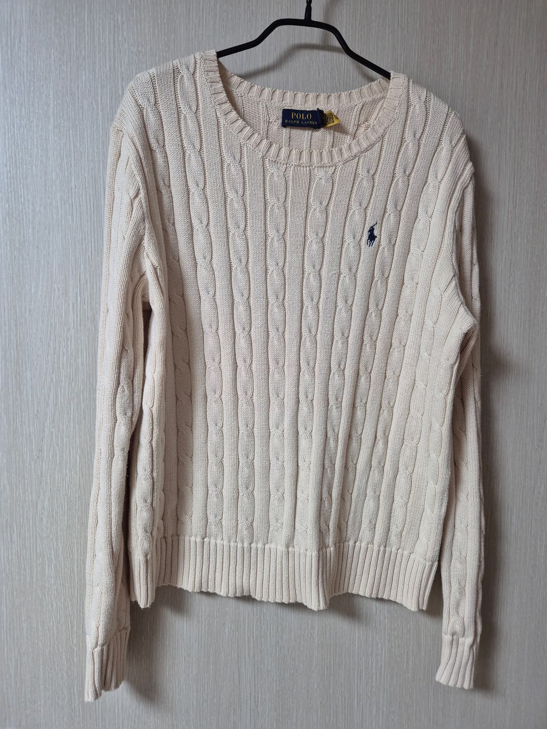 (정품) 폴로 랄프로렌 케이블 니트 아이보리 라지 신형 상품이미지2