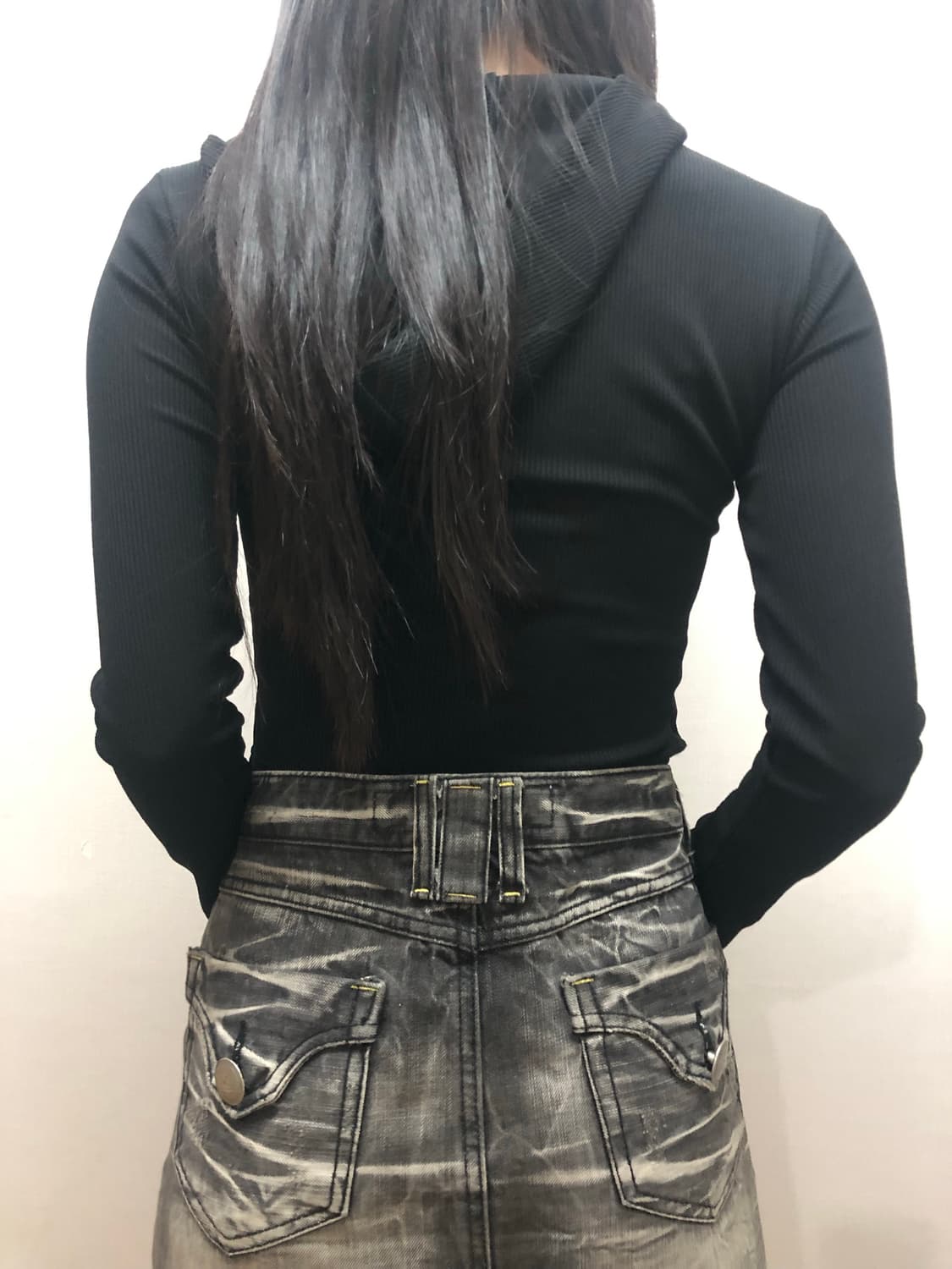 빈티지 블랙 펑크 크롭 집업 상품이미지6