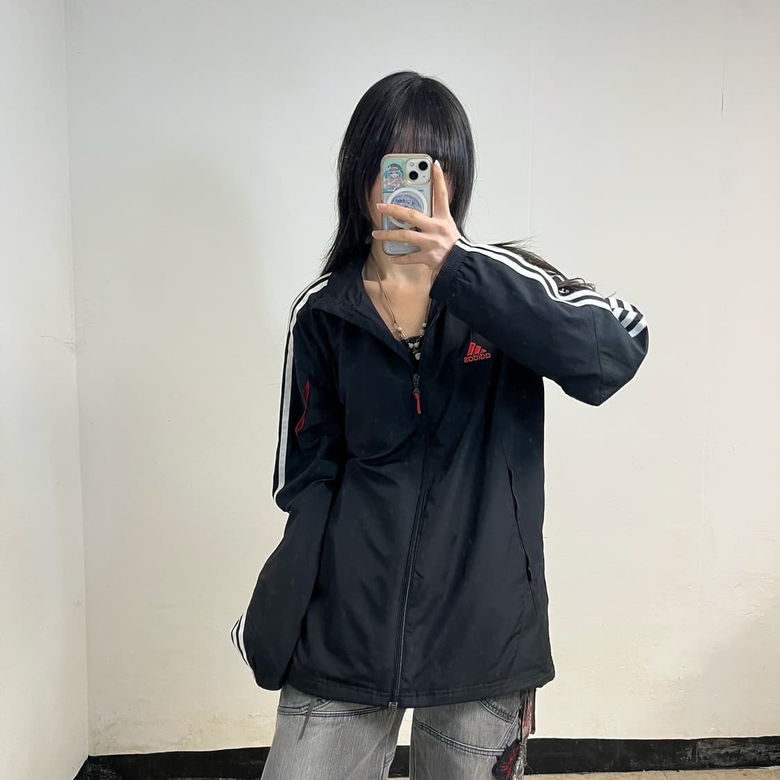 Adidas black windbreaker 상품이미지1