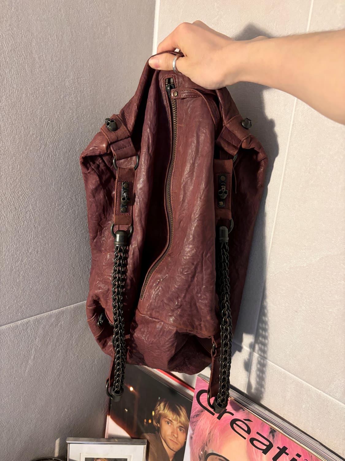 thomas wylde 토마스와일드 버건디 레더 체인백 상품이미지2