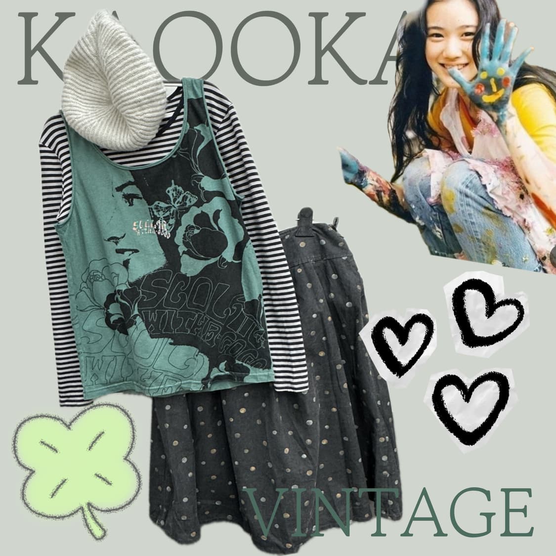 🎨하구미의 작업실 코디🎨 scolar 레이어드 도트 그런지 괴짜룩  상품이미지1