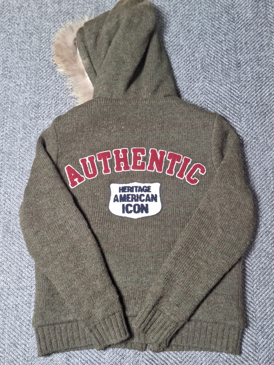 JEEP 빈티지 상태 최상 니트  퍼 후드집업 상품이미지3