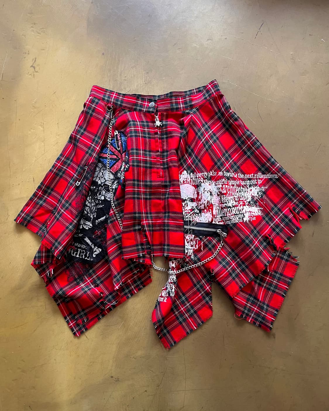 00s Mad Punks Tartan Check Chain Shirt 상품이미지4